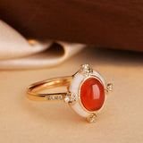 Retro Mid-ancient Oval Red Sapphire Blue Women's Light – Gifts for Her — 6