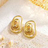 Vortex-shaped Oval Diamond Stud Earrings – Unique Gift Ideas — 3