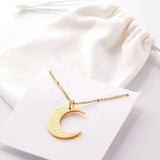 Stainless Steel Moon Shape Pendant Necklace – Jewelry Gift Ideas — 2