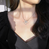 Full Diamond Five Petal Flower Pendant Necklace – Jewelry Gift Ideas — 9
