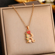26 English Letters Enamel Elegant Sweet Necklace – Jewelry Gift Ideas — 19
