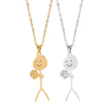 Funny Design Sense Basketball Little Man Necklace – Jewelry Gift Ideas — 4