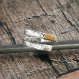 Two-tone Hammered Finish Open Ring – Unique Gift Ideas — 3