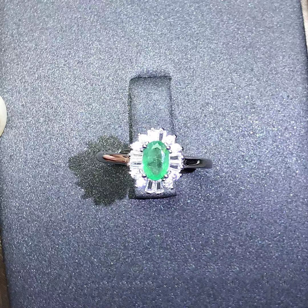 Colombian Emerald Ring 925 Silver With Diamonds – Practical Gifts — 1