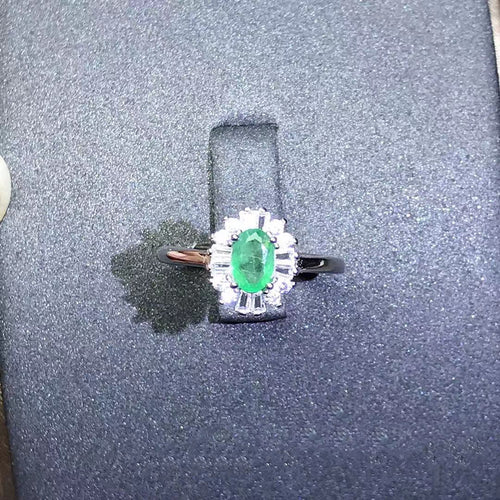 Colombian Emerald Ring 925 Silver With Diamonds – Practical Gifts — 1