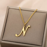 Stainless Steel 26 English Letter Necklace – Jewelry Gift Ideas — 14