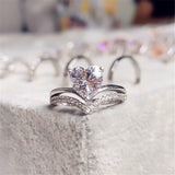 Simple Heart-Shaped Zircon Diamond Engagement Ring – Gifts for Couples — 6