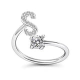 Female Stylish Adjustable Zircon 26 Letters Ring – Gifts for Her — 17