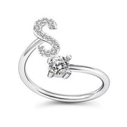 Female Stylish Adjustable Zircon 26 Letters Ring – Gifts for Her — 17