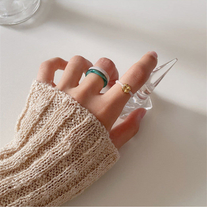 Ring Acrylic Black And White Jewelry Gift – Jewelry Gift Ideas — 1
