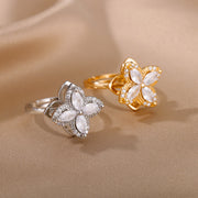 Rotatable Flower Rings With Rhinestones Ins Fashion – Stylish Gifts — 4