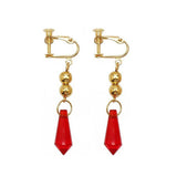 Red Crystal Ear Clip Earring Drops – Jewelry Gift Ideas — 5
