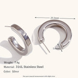 Square Line Hollow C- Shaped Ear Ring Stainless – Practical Gifts — 13