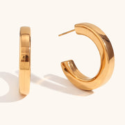 Square Line Hollow C- Shaped Ear Ring Stainless – Practical Gifts — 6