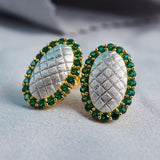 Italian Craft Brushed Two Tone Stud Earrings – Creative Gifts — 3