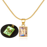 26 Letter Square Necklace Colorful Shell Luminous – Jewelry Gift Ideas — 8