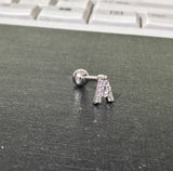 Inlaid Zircon 26 English Letters Ear Bone Stud – Meaningful Gifts — 4