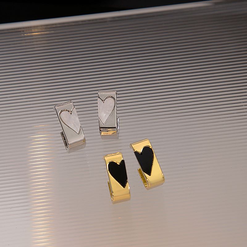 Silver Needle Geometric Square Love Earrings – Gifts for Couples — 1