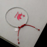 Sterling Silver Happy Word Tag Silver Beaded Red – Jewelry Gift Ideas — 1