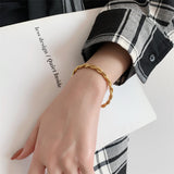 Titanium Steel Plated 18K Gold Fashion Twist Women's – Stylish Gifts — 4