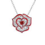 Red Purple Rhinestone Heart Rose Flower Pendant – Jewelry Gift Ideas — 4