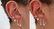 Women's Geometric Flower Zircon Earrings – Gifts for Her — 8