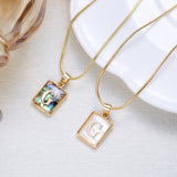 26 Letter Square Necklace Colorful Shell Luminous – Jewelry Gift Ideas — 2