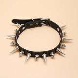 Black Punk Rock Leather Necklace Necklace – Jewelry Gift Ideas — 1