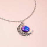 Galaxy Planet Star Glass Necklace Silver Hollow – Jewelry Gift Ideas — 8