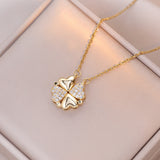 Open And Close Four-leaf Flower Dual-wear – Jewelry Gift Ideas — 12