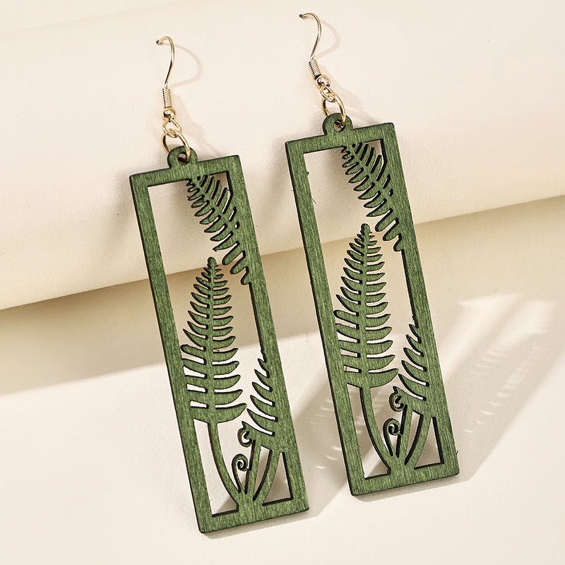 Stylish And Simple New Wood Hollow Earrings – Stylish Gifts — 1