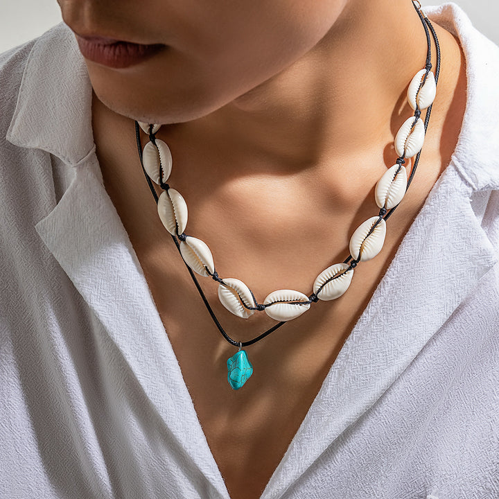 Shell Irregular Turquoise Necklace For Men – Jewelry Gift Ideas — 1