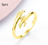 Alloy Simple Hands Hug Ring Opening Adjustable – Jewelry Gift Ideas — 7