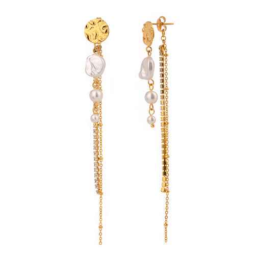 18K Dold Pearl White Zircon Claw Chain Tassel – Thoughtful Gifts — 2