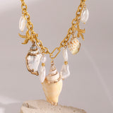Stainless Steel Conch Hammered Starfish Pearl – Jewelry Gift Ideas — 5