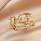 Ins Cold Wind Double Hexagram Ring Adjustable – Thoughtful Gifts — 4