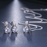 Zircon Inlaid Simple Earring Necklace – Jewelry Gift Ideas — 4