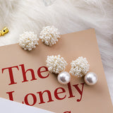 High-grade Pearl Net Red Beaded Flower Earrings – Stylish Gifts — 5