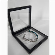 Double Blue Tigereye Titanium Steel Bracelet – Jewelry Gift Ideas — 4