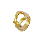 Simple Horseshoe Buckle Fashion Titanium Steel Ring – Stylish Gifts — 5