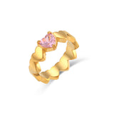 Zircon Ring In Stainless Steel Plated 18K Gold – Holiday Gift Ideas — 2
