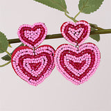 Fashion Valentine's Day Bead Doppel Herz Earrings – Stylish Gifts — 5