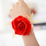 4 Colors Bridesmaid Silk Rose Corsages Hand Flower – Gifts for Her — 1