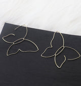 Butterfly Line Large Retro Women's Gold Earrings – Jewelry Gift Ideas — 6