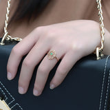 Women's Gold Plated Natural Emerald Gemstone Ring – Gifts for Her — 1