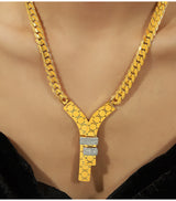 Fashion Trend Y Letter Zircon-inlaid Pendant – Jewelry Gift Ideas — 10