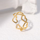 Titanium Steel Ring Female Leaf Love Shape – Gifts for Her — 15