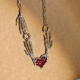 Personalized Punk Dark Red Love Pendant Necklace – Jewelry Gift Ideas — 5