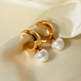 18K Gold Stainless Steel Glossy C- Shaped – Everyday Gifts — 1