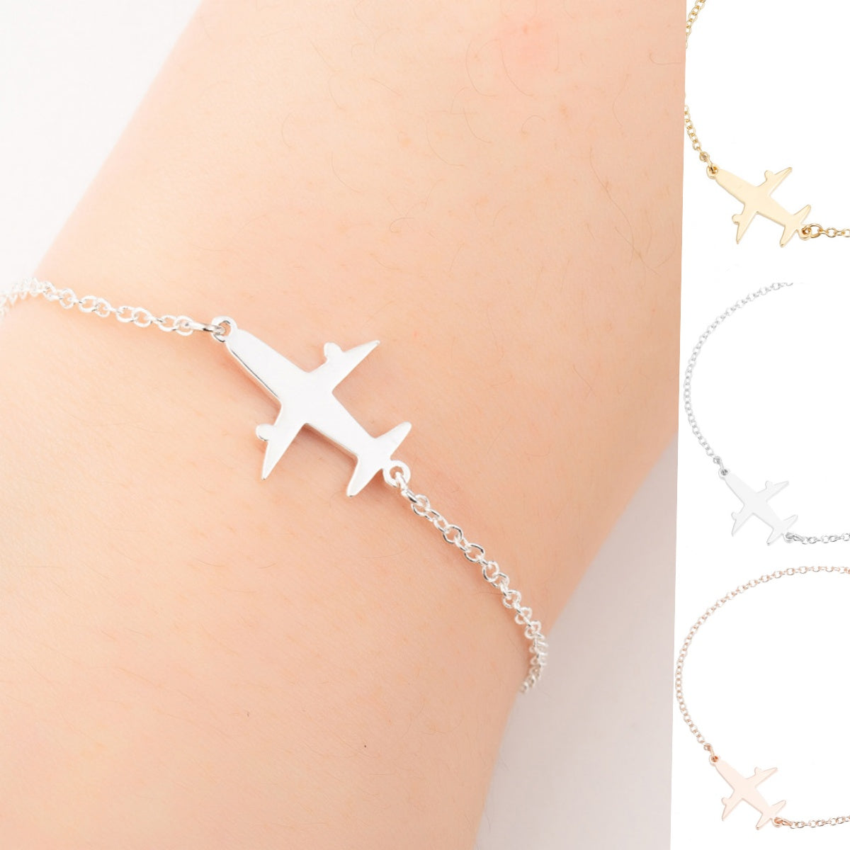 Stainless Steel Bracelets Simple Airplane Design – Jewelry Gift Ideas — 1